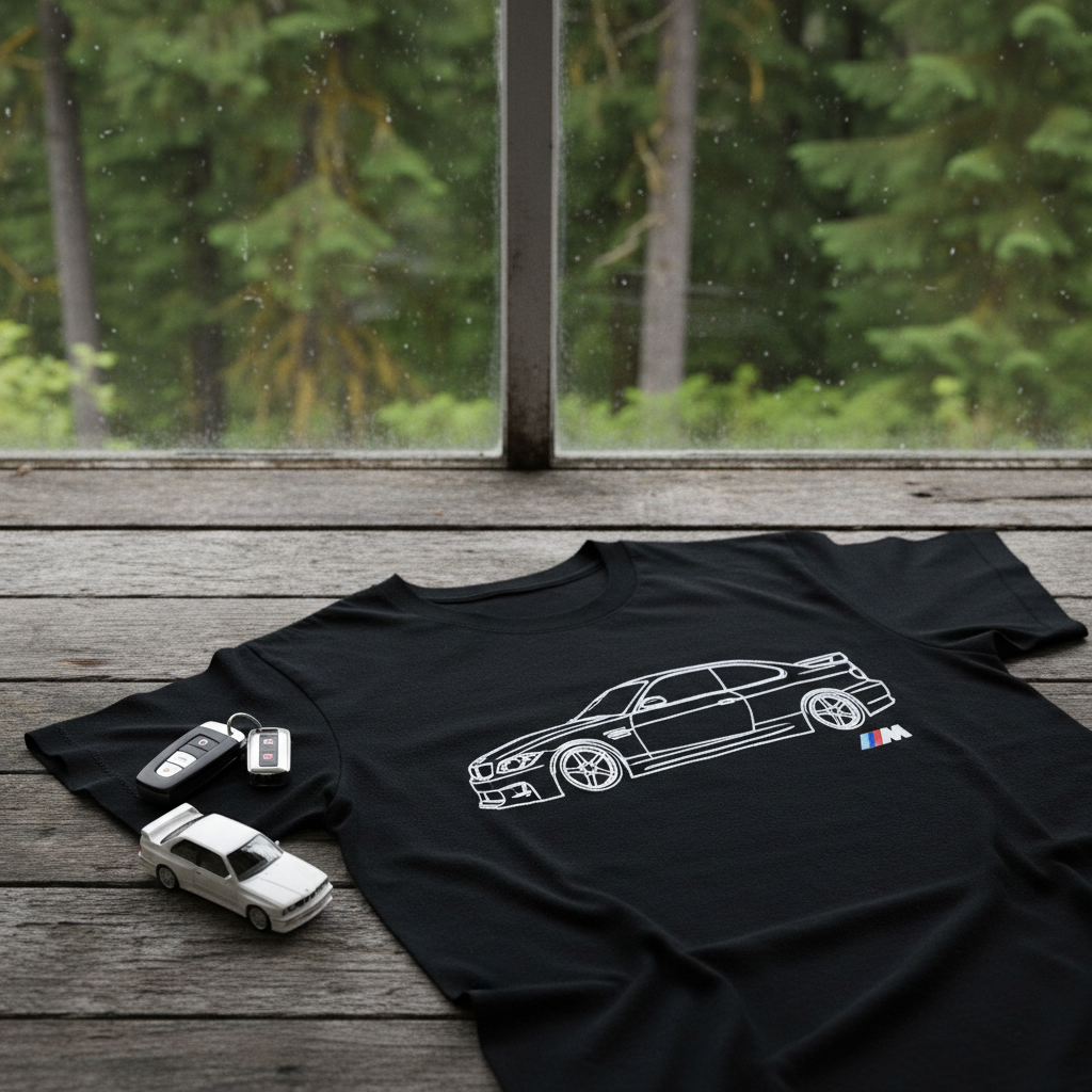 M Coupe Tee — BMW E30 M3 Flat Lay