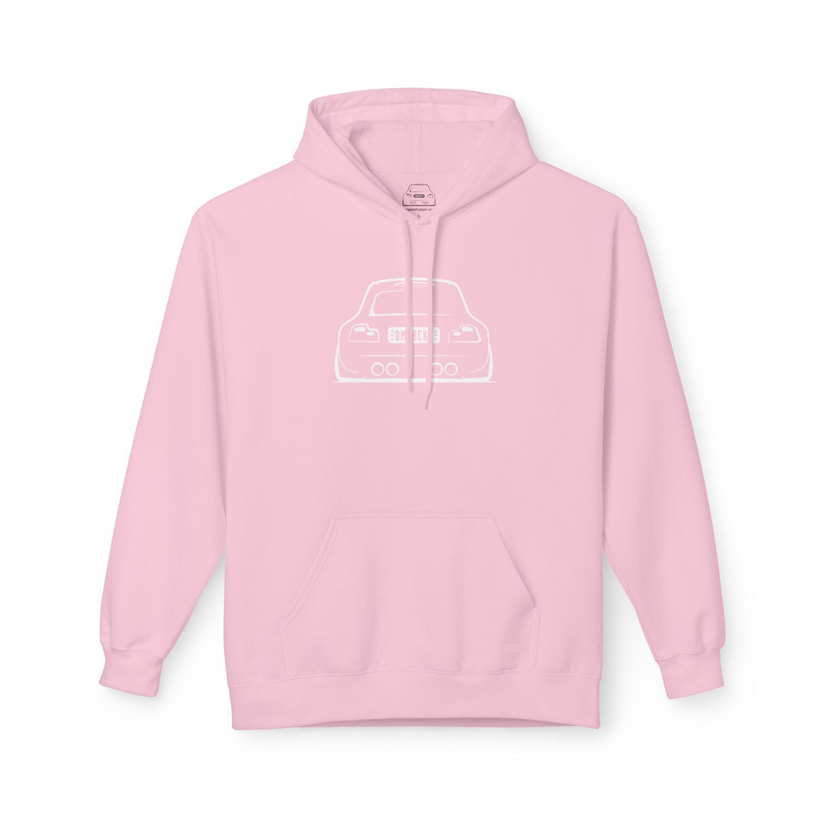 White M Coupe Silhouette Hoodie Unisex