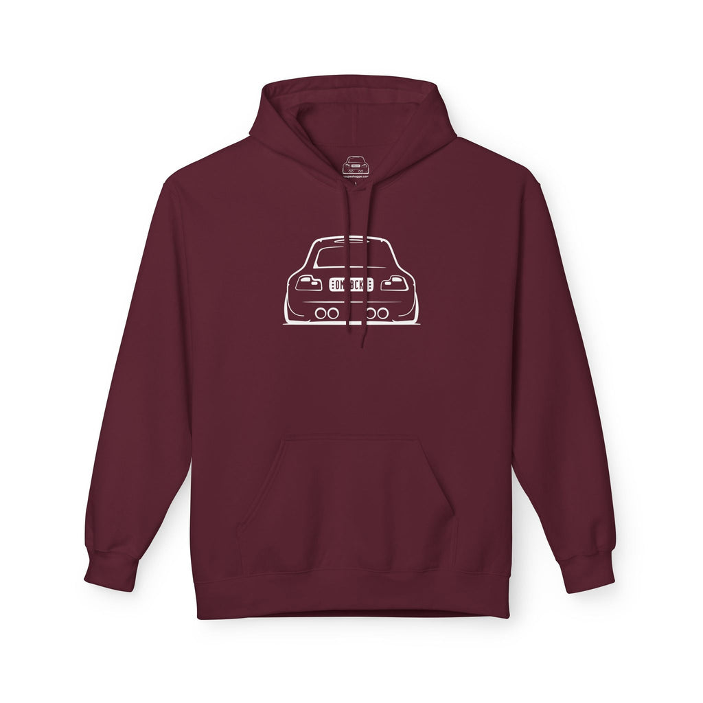White M Coupe Silhouette Hoodie Unisex