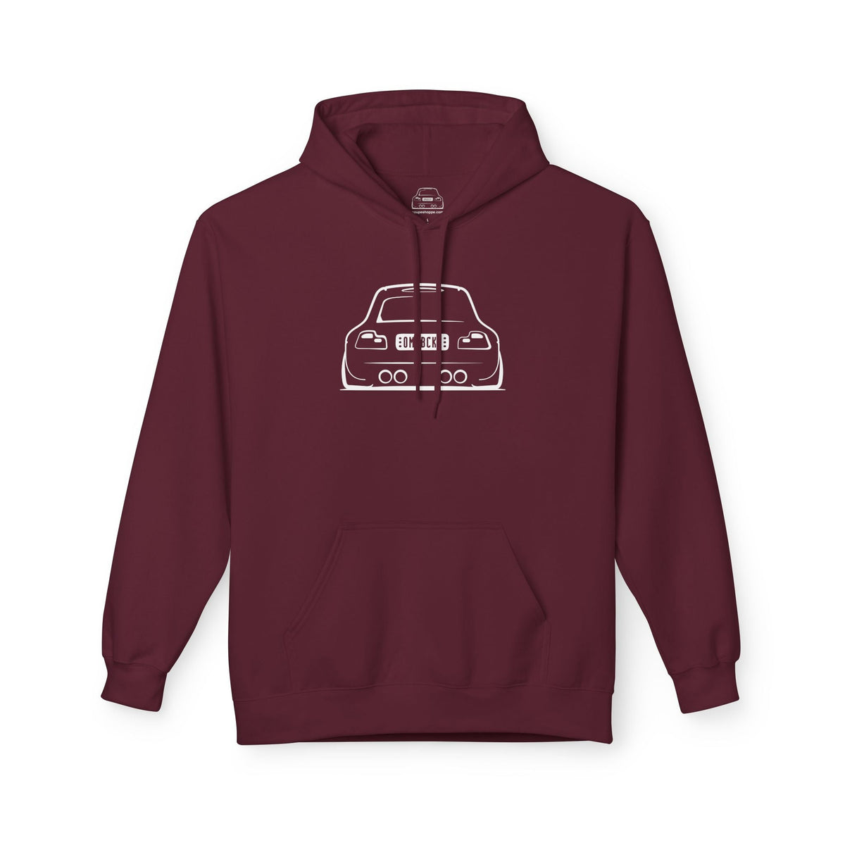 White M Coupe Silhouette Hoodie Unisex