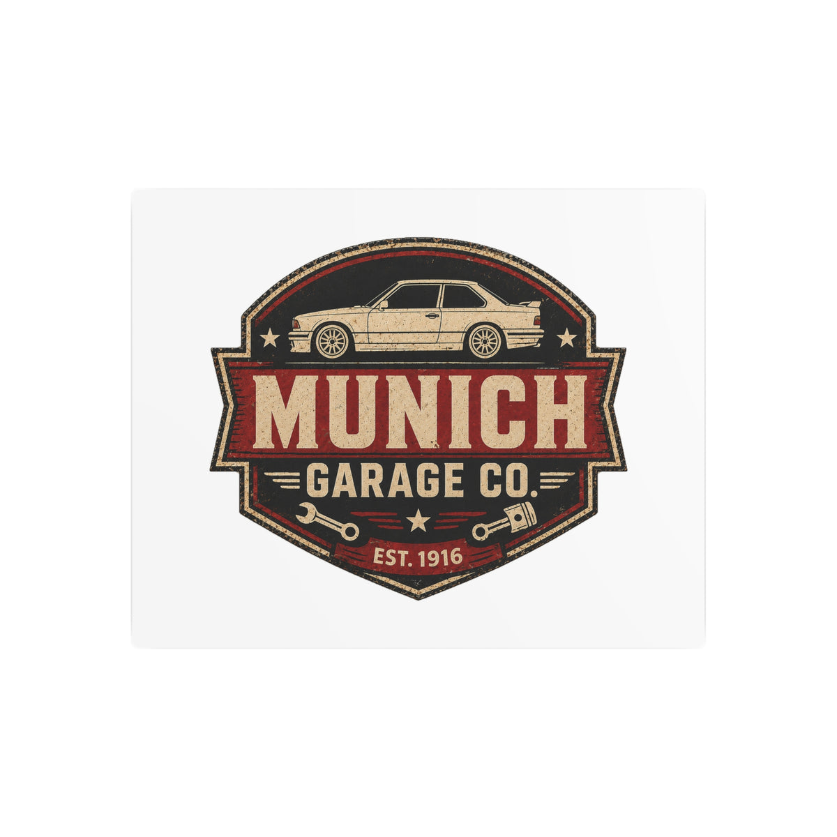 Munich Garage Co. Metal Sign – Vintage Garage Wall Decor