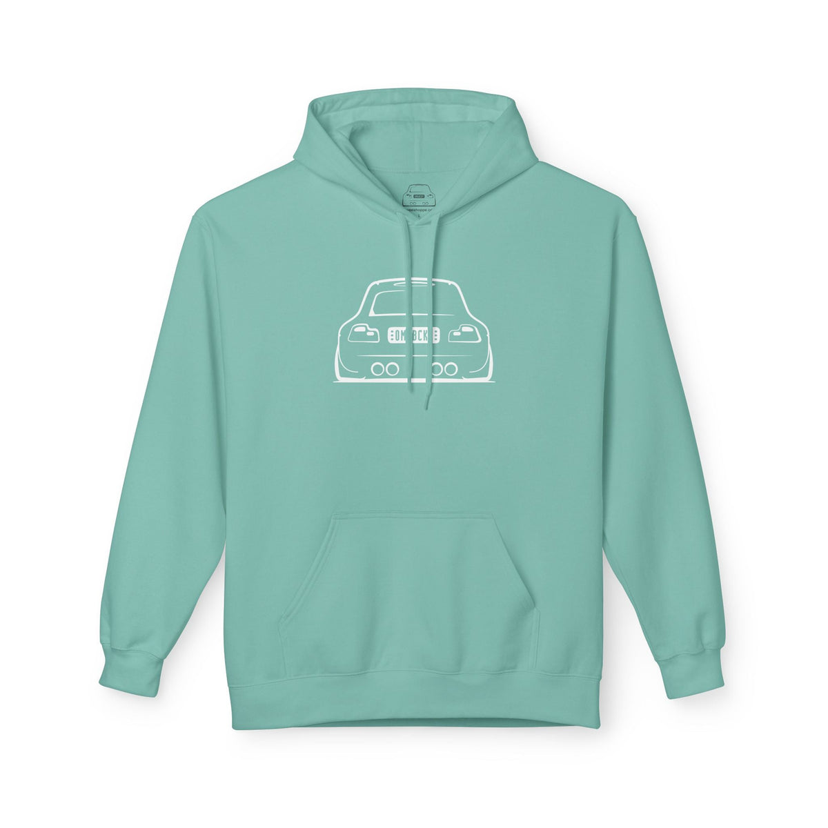 White M Coupe Silhouette Hoodie Unisex