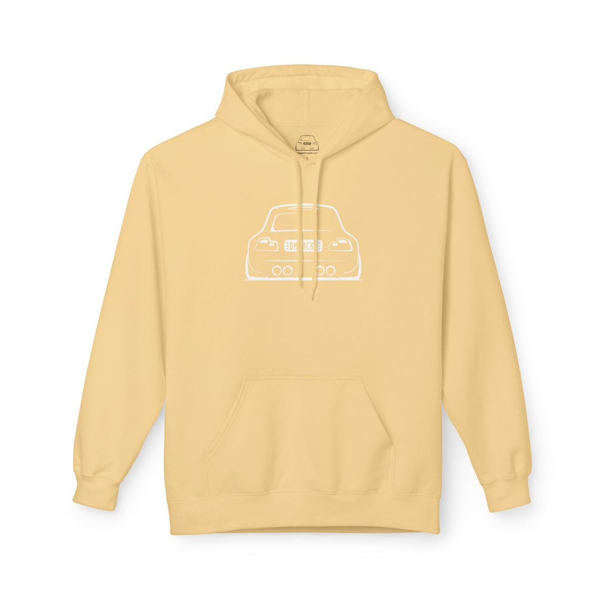White M Coupe Silhouette Hoodie Unisex