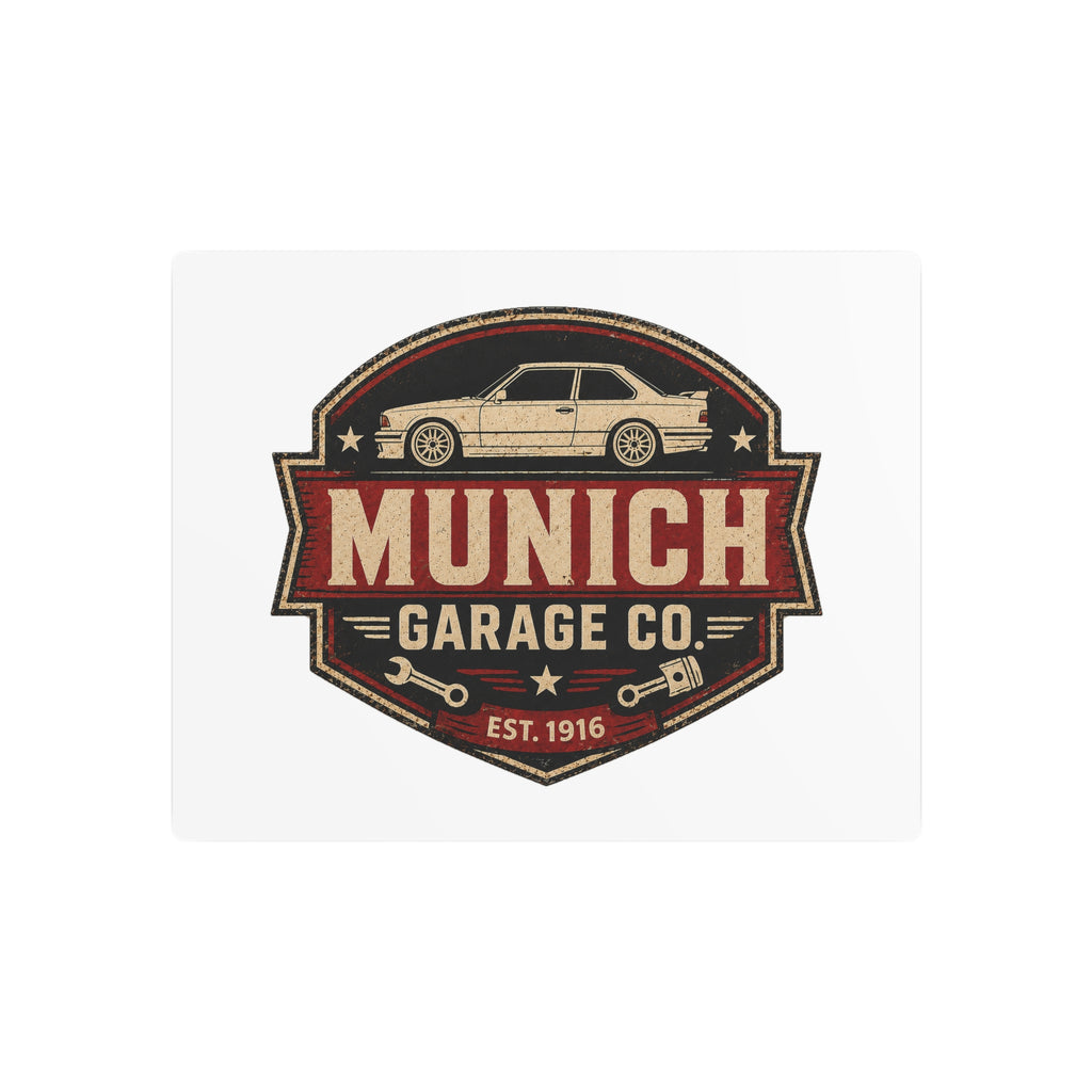 Munich Garage Co. Metal Sign – Vintage Garage Wall Decor