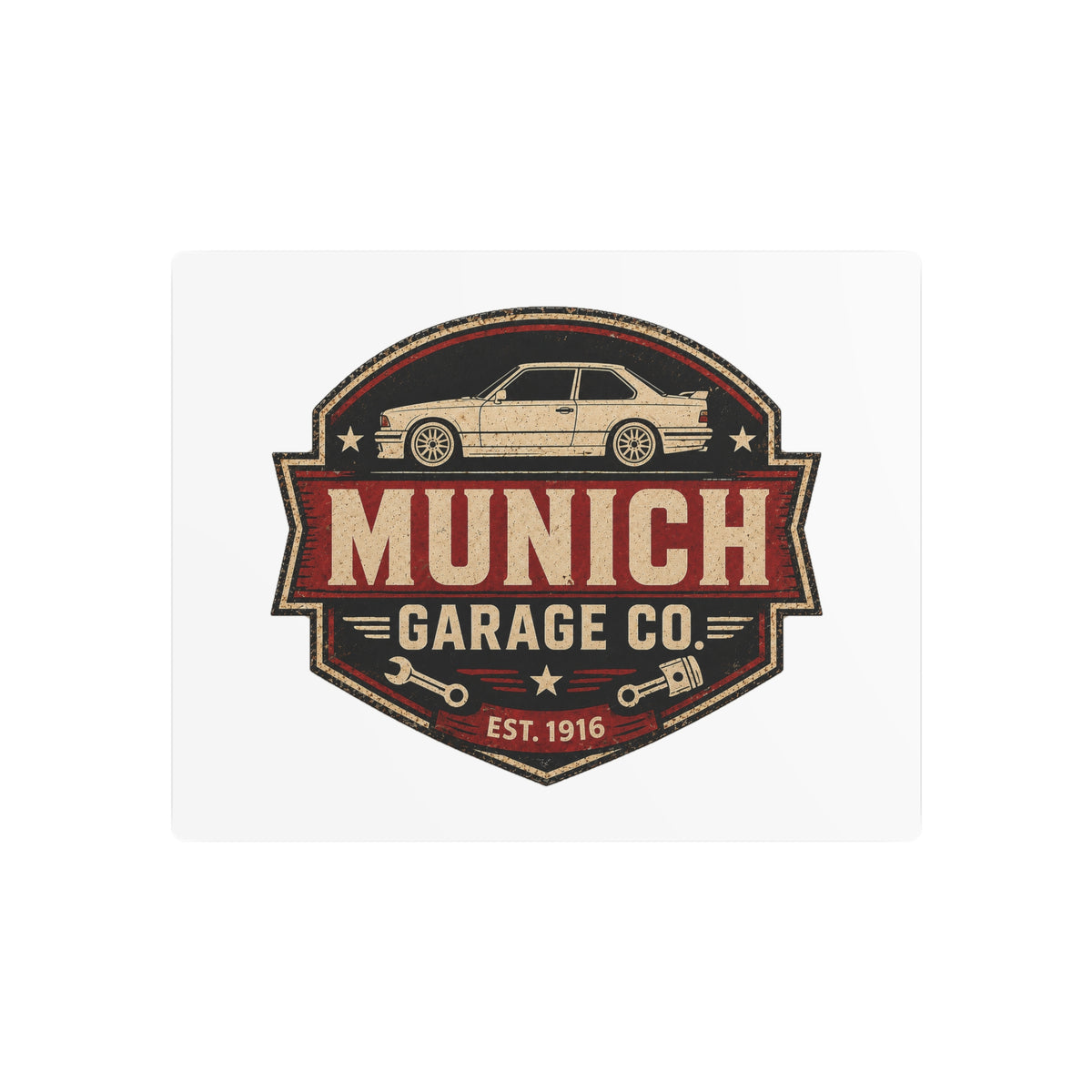 Munich Garage Co. Metal Sign – Vintage Garage Wall Decor