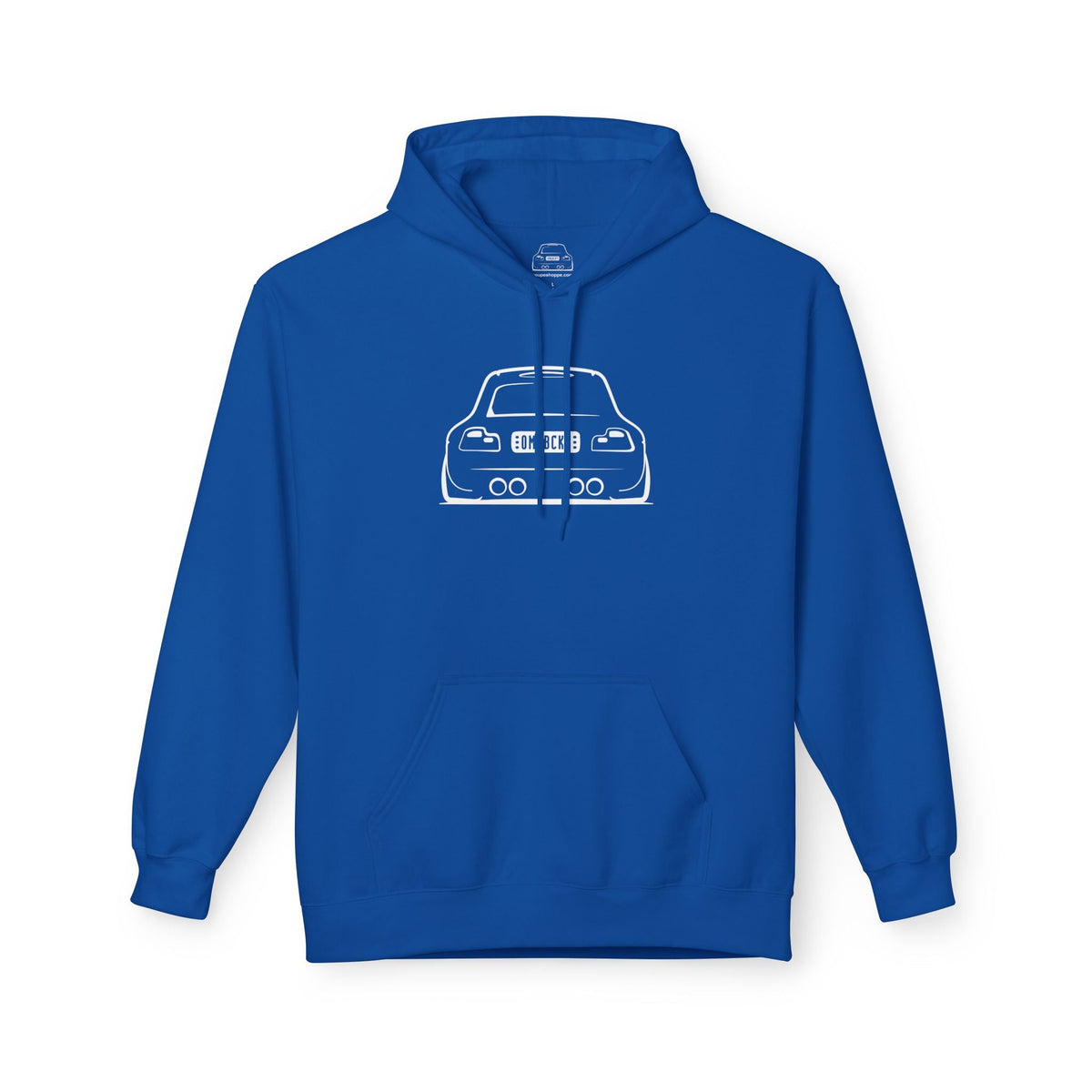 White M Coupe Silhouette Hoodie Unisex