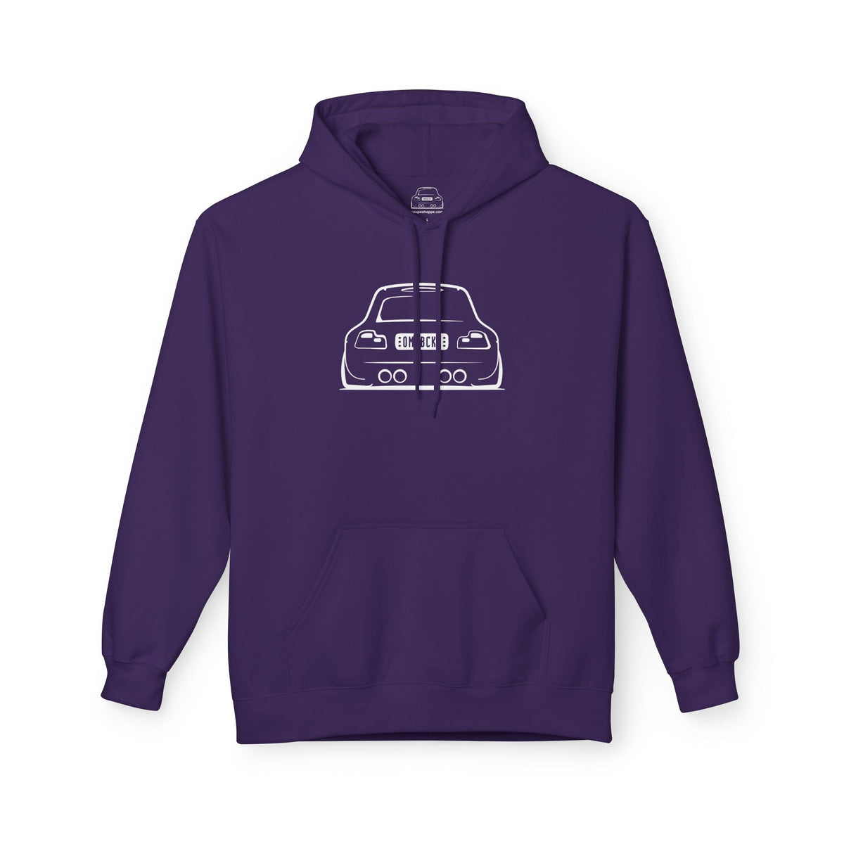 White M Coupe Silhouette Hoodie Unisex