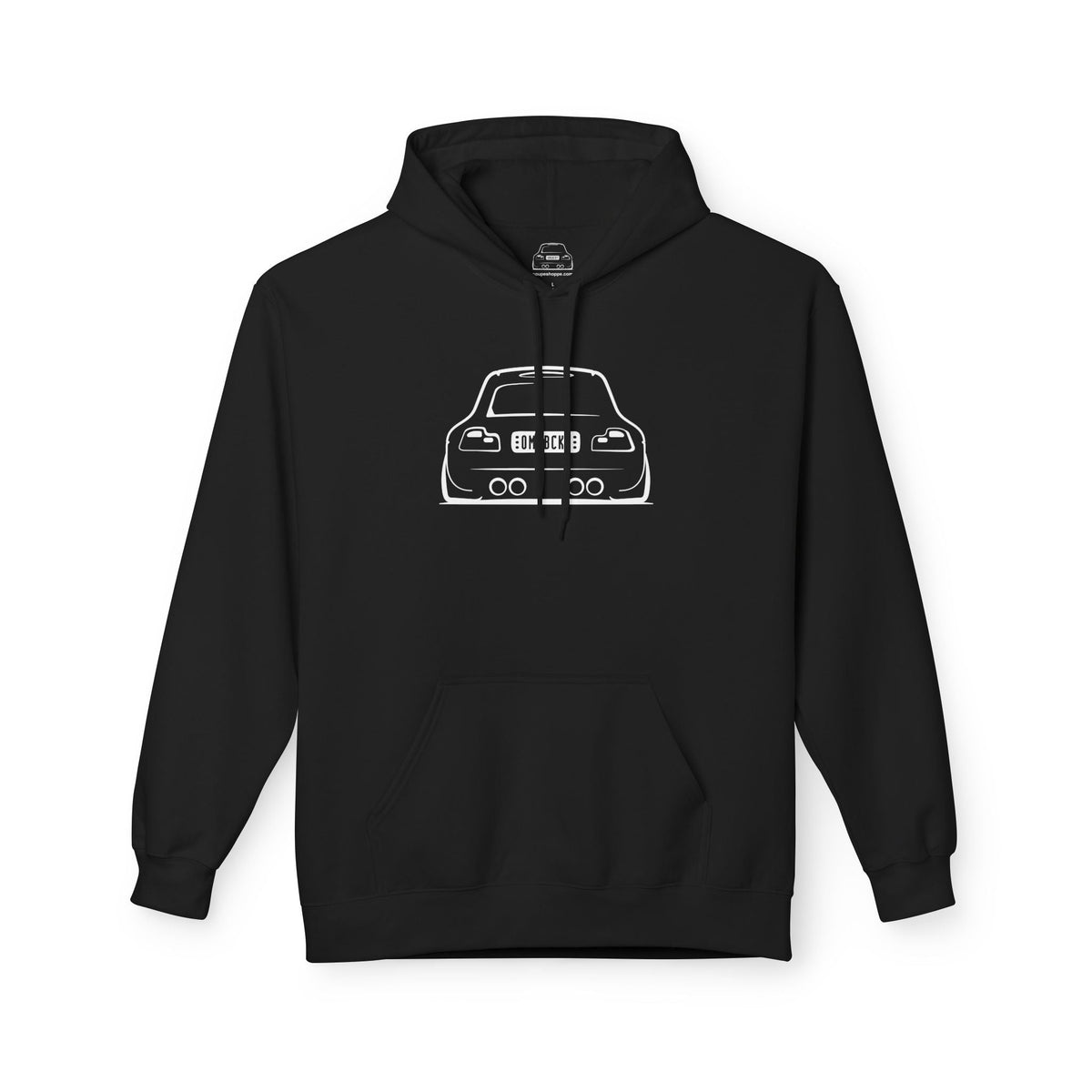 White M Coupe Silhouette Hoodie Unisex