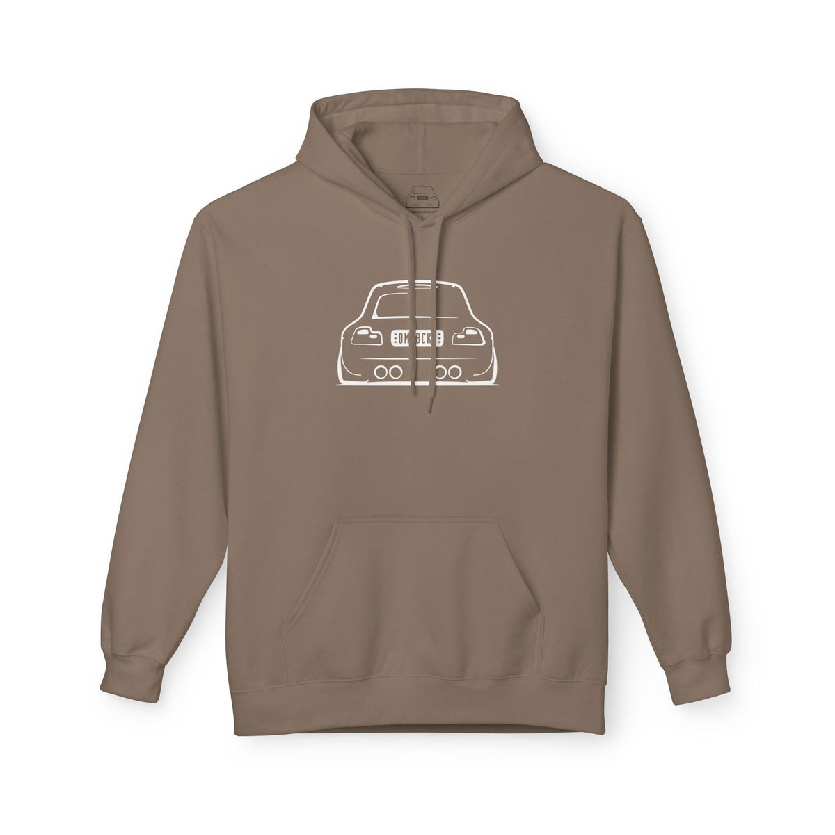 White M Coupe Silhouette Hoodie Unisex