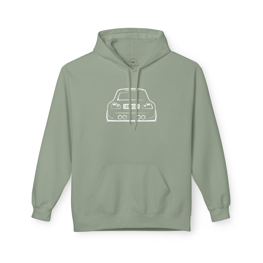 White M Coupe Silhouette Hoodie Unisex
