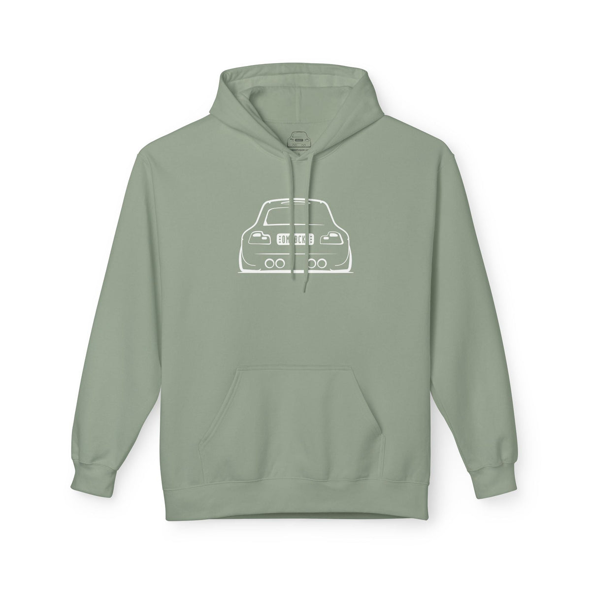 White M Coupe Silhouette Hoodie Unisex