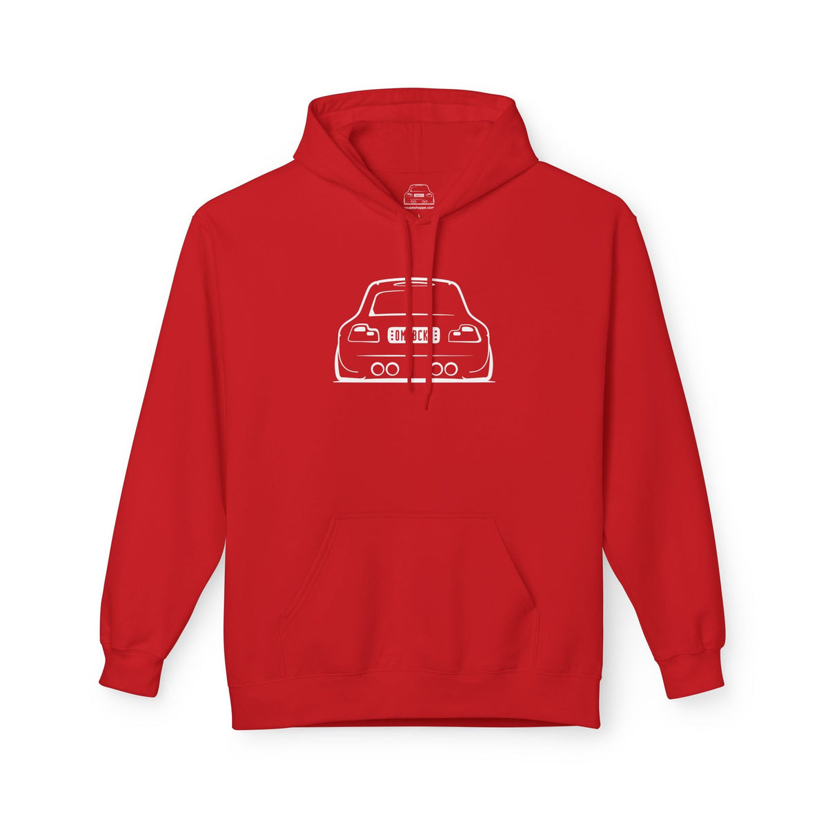 White M Coupe Silhouette Hoodie Unisex