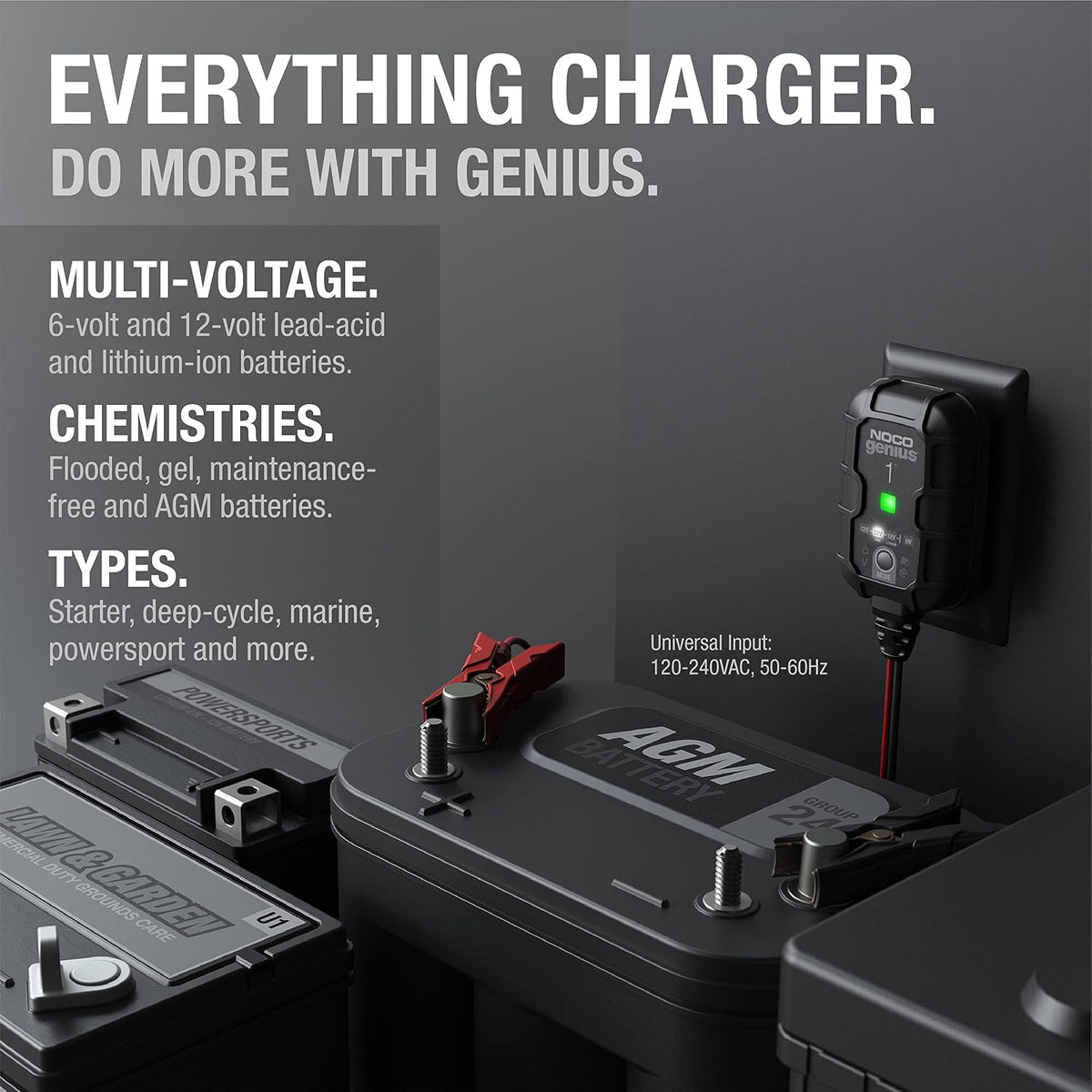 NOCO GENIUS1 battery charger for multiple battery types