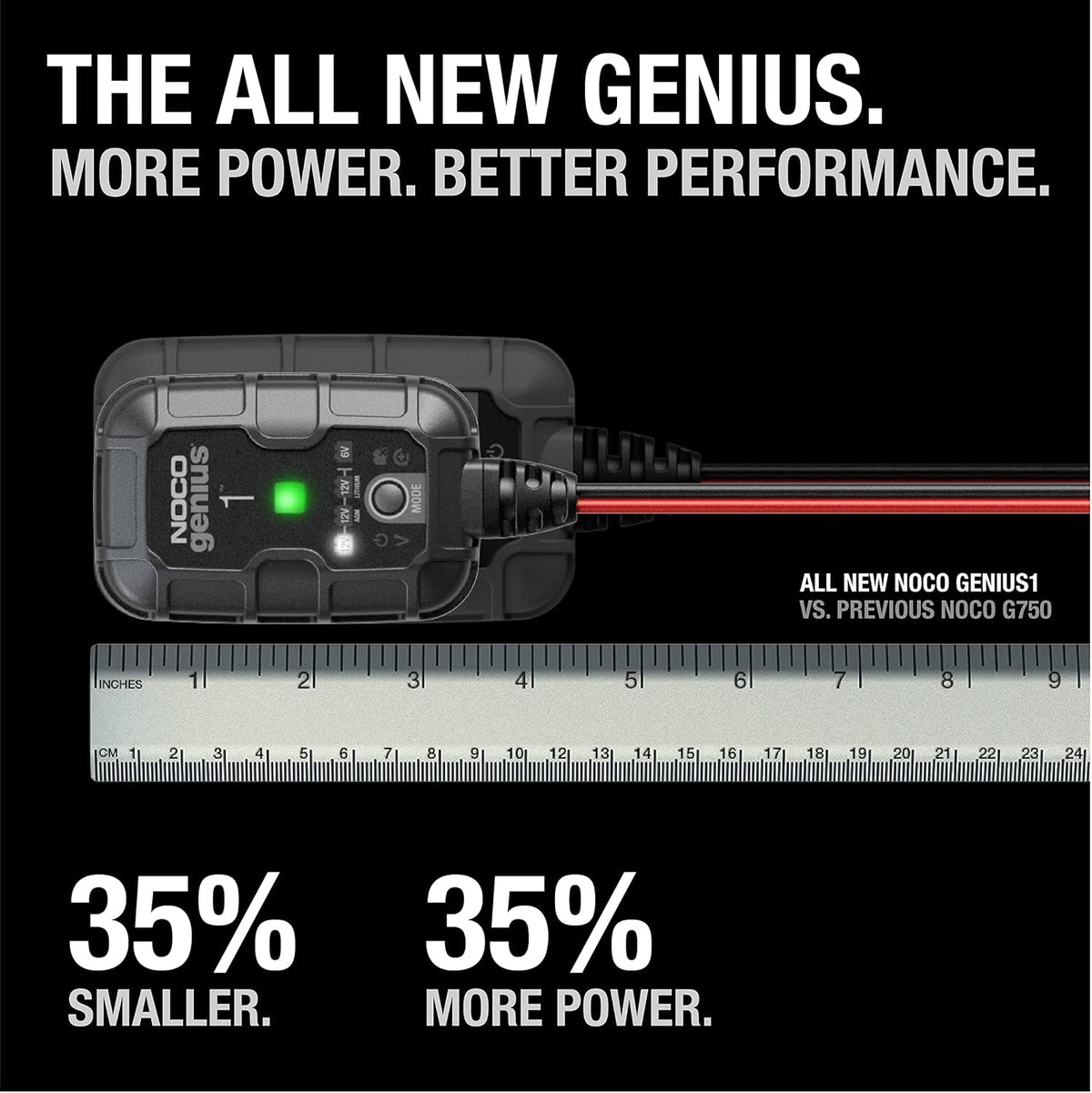NOCO GENIUS1 1A Smart Battery Charger & Maintainer – 6V/12V