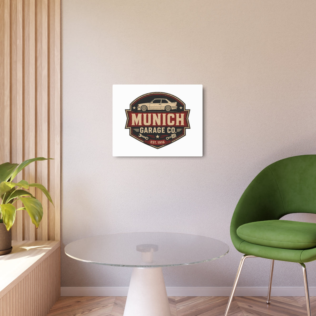 Munich Garage Co. Metal Sign – Vintage Garage Wall Decor