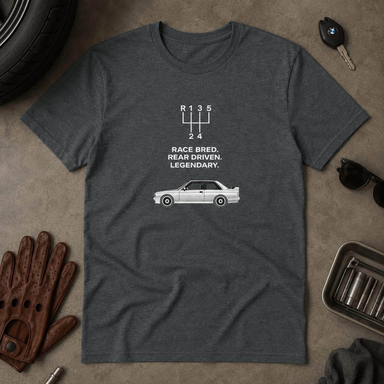 Race Bred. Rear Driven. Legendary. — E30 M3 Tribute T-Shirt