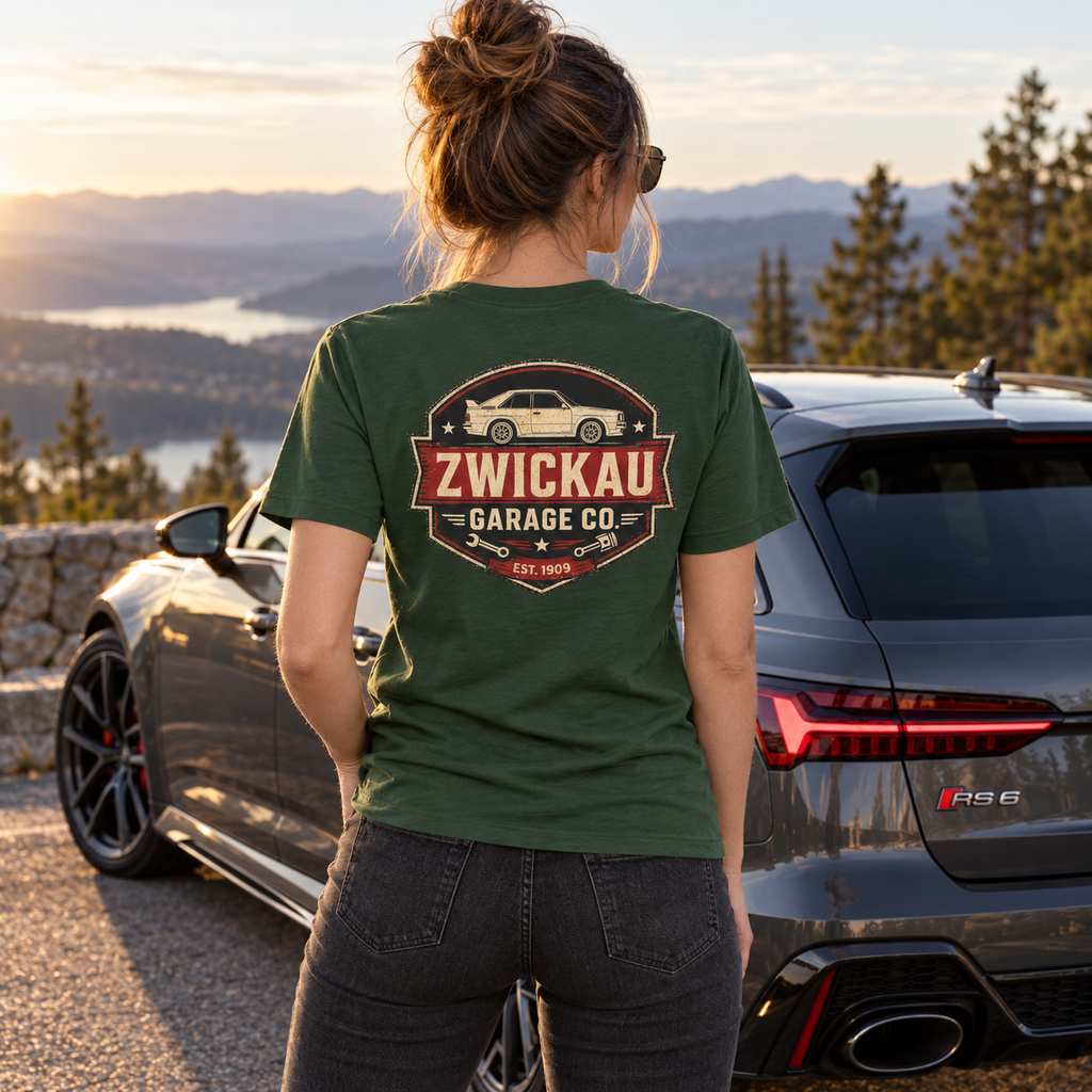 Audi Rally Car T-Shirt Zwickau Garage Co. Vintage Look