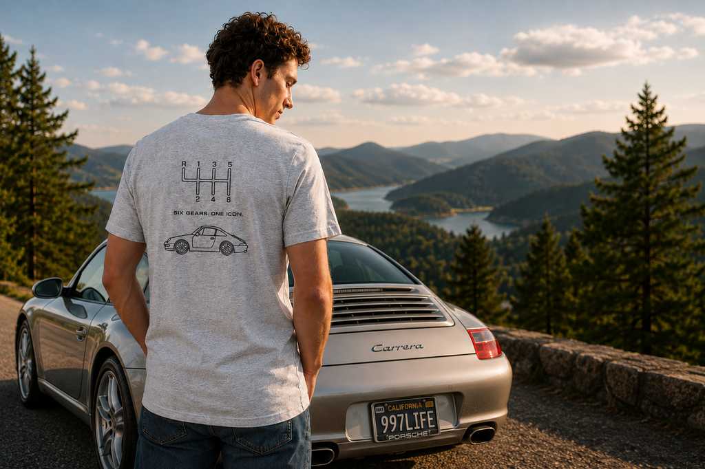 Heather gray classic 911 T-shirt lifestyle mockup