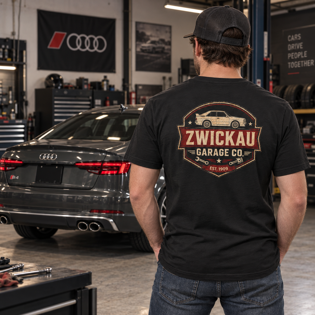 Audi Rally Car T-Shirt Zwickau Garage Co. Vintage Look