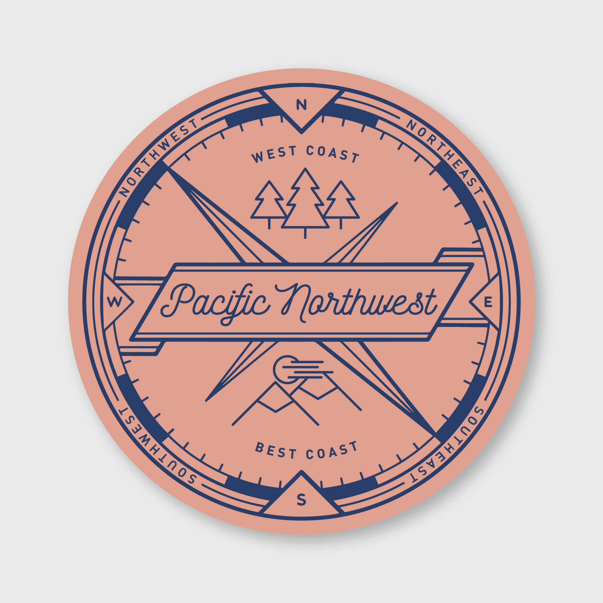 Pacific Northwest Compass Sticker