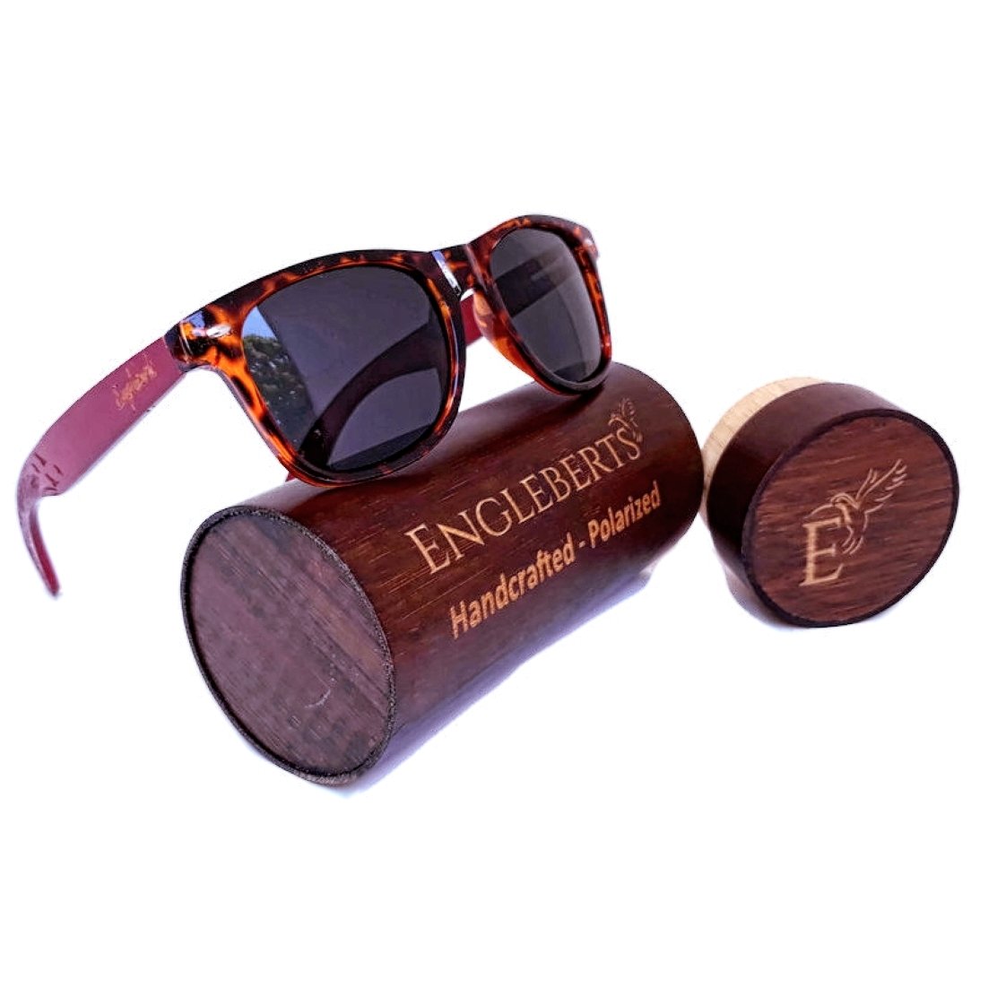 Artisan Engraved Red Bamboo Tortoise Frames