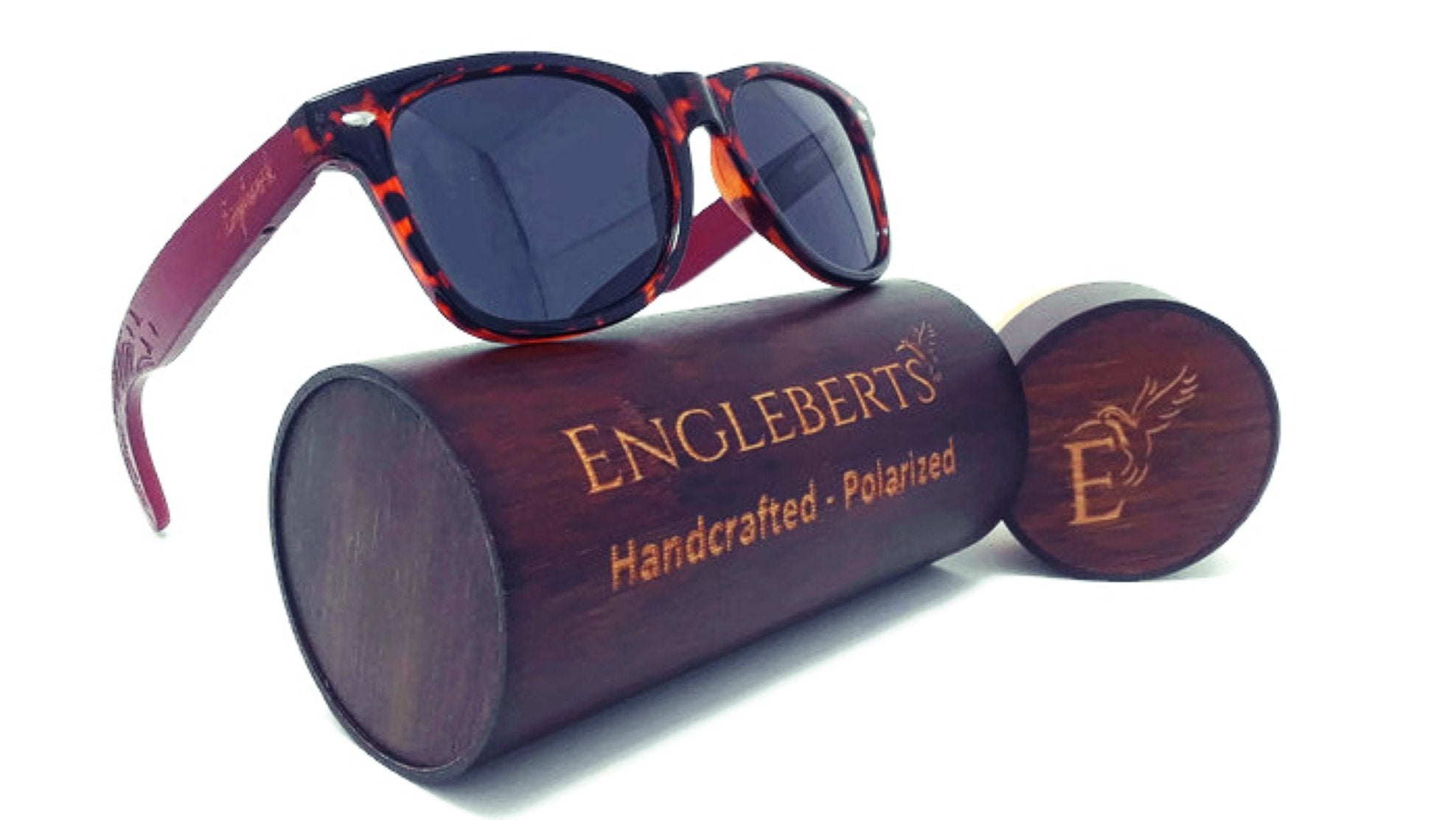 Artisan Engraved Red Bamboo Tortoise Frames