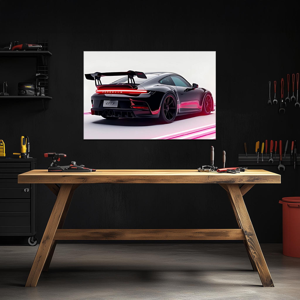 Race Car LED Neon Wall Art — Garage & Man Cave Sign