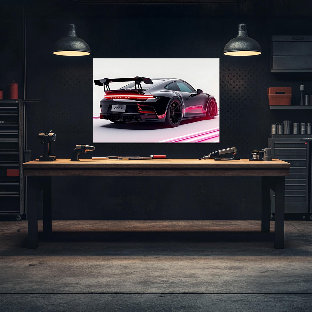 Race Car LED Neon Wall Art — Garage & Man Cave Sign