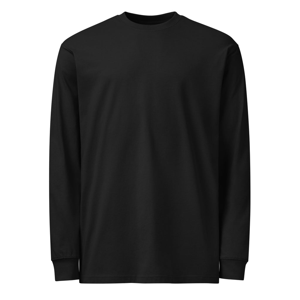 Blank front of black Cotton Heritage MC1186 heavyweight E30 M3 tribute long-sleeve T-shirt