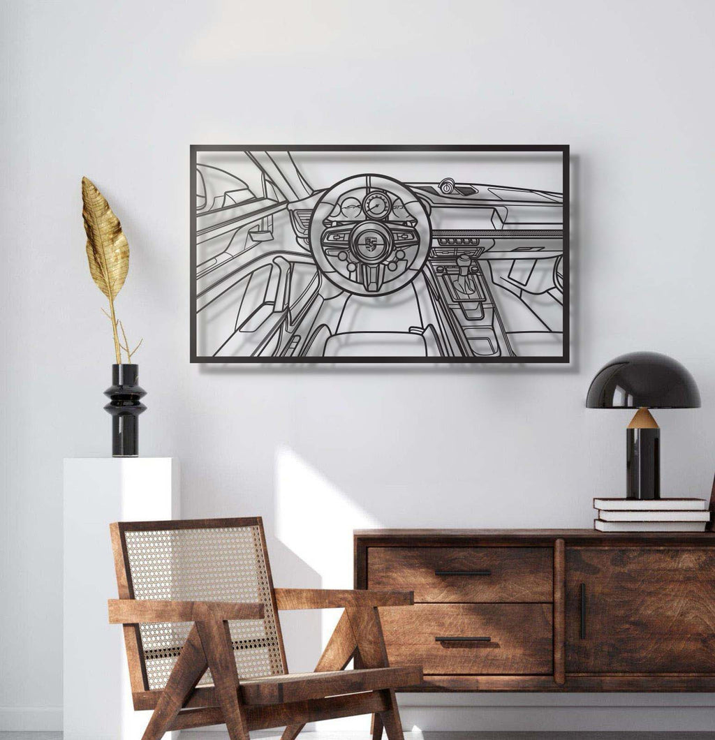 Porsche 911 GT3 (992) Driver's Cockpit Metal Wall Art