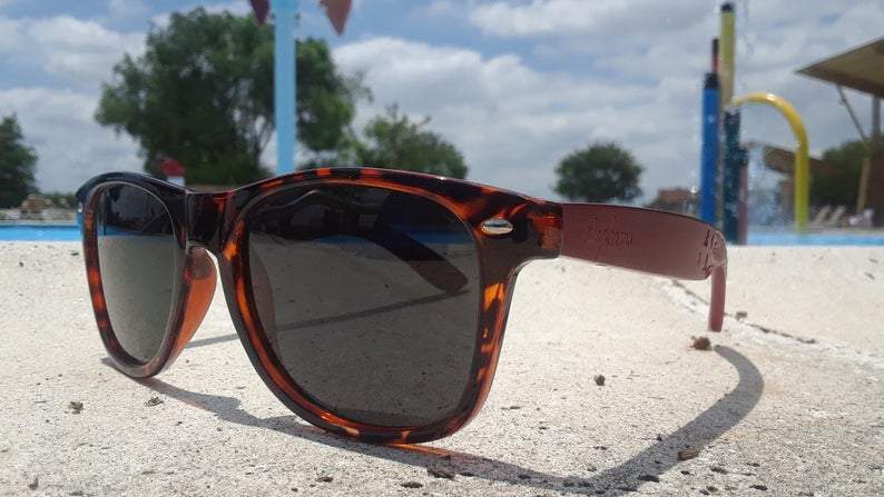 Artisan Engraved Red Bamboo Tortoise Frames