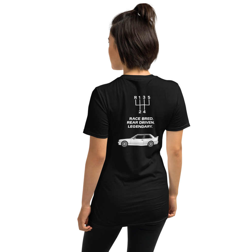 M Power. Rear Drive. Icon. — E30 M3 Tribute T-Shirt Rear Print
