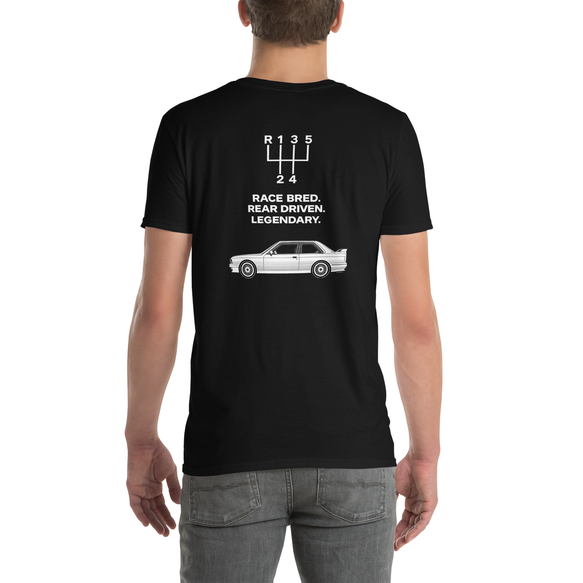 M Power. Rear Drive. Icon. — E30 M3 Tribute T-Shirt Rear Print