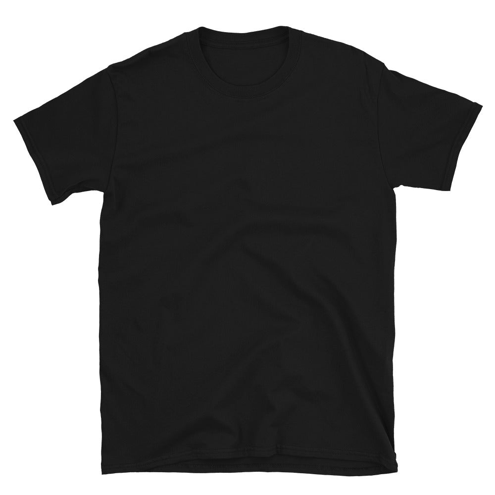 Black Gildan 64000 Take The Long Way T-shirt front view, intentionally blank with no front print