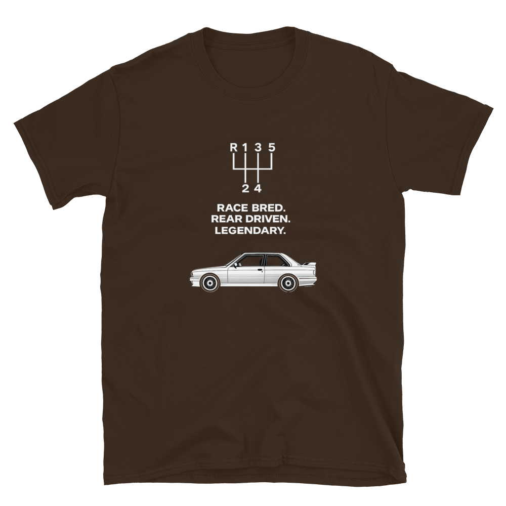 Race Bred. Rear Driven. Legendary. — E30 M3 Tribute T-Shirt