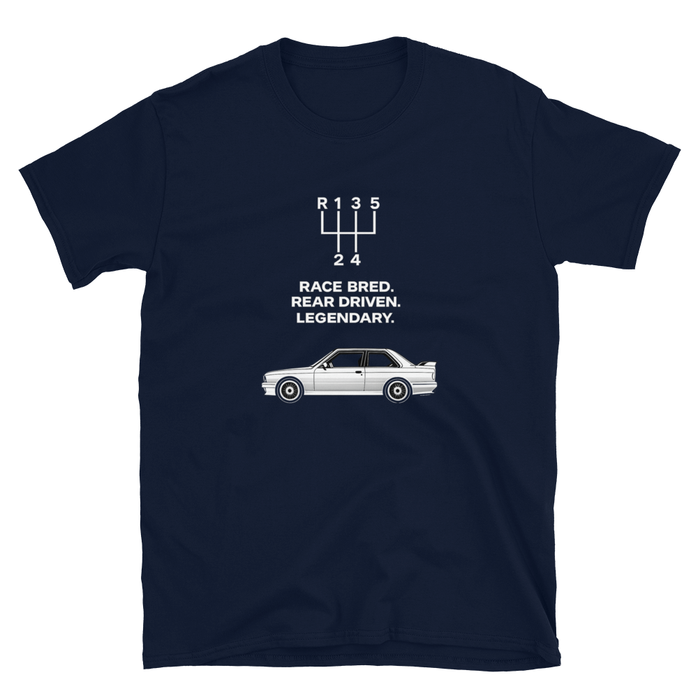 Race Bred. Rear Driven. Legendary. — E30 M3 Tribute T-Shirt