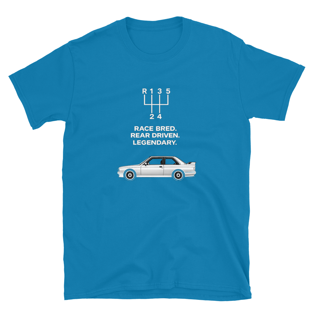 Race Bred. Rear Driven. Legendary. — E30 M3 Tribute T-Shirt