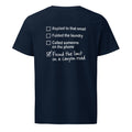 French Navy canyon road driving T-shirt with funny checklist back graphic for car enthusiasts