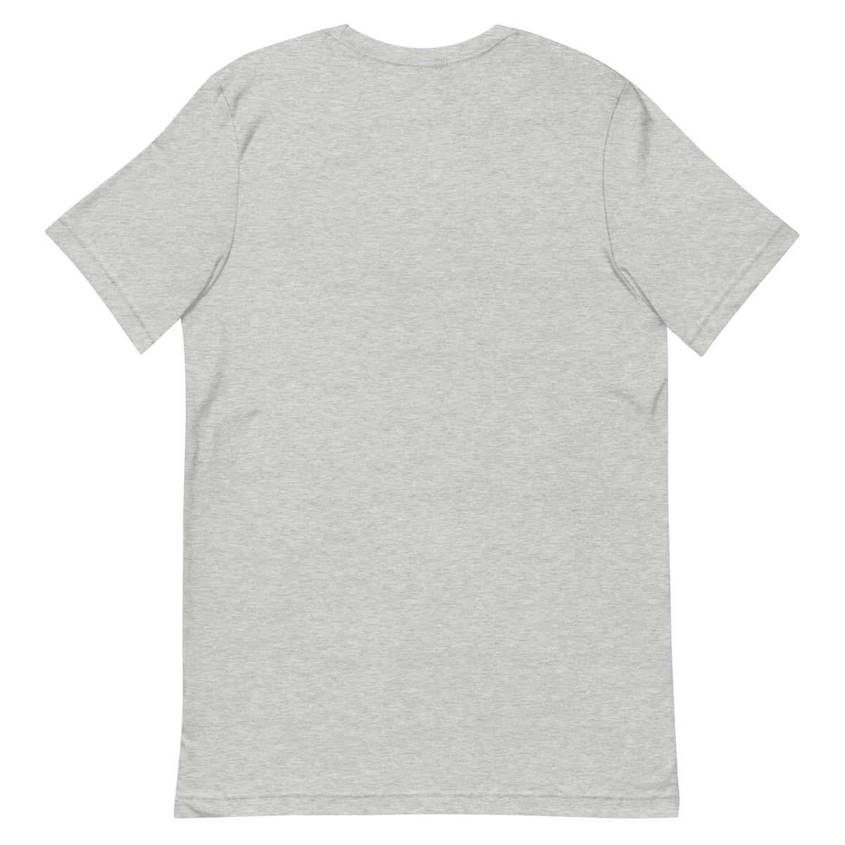 Blank back view of Athletic Heather funny Audi T-shirt showing the plain unprinted back