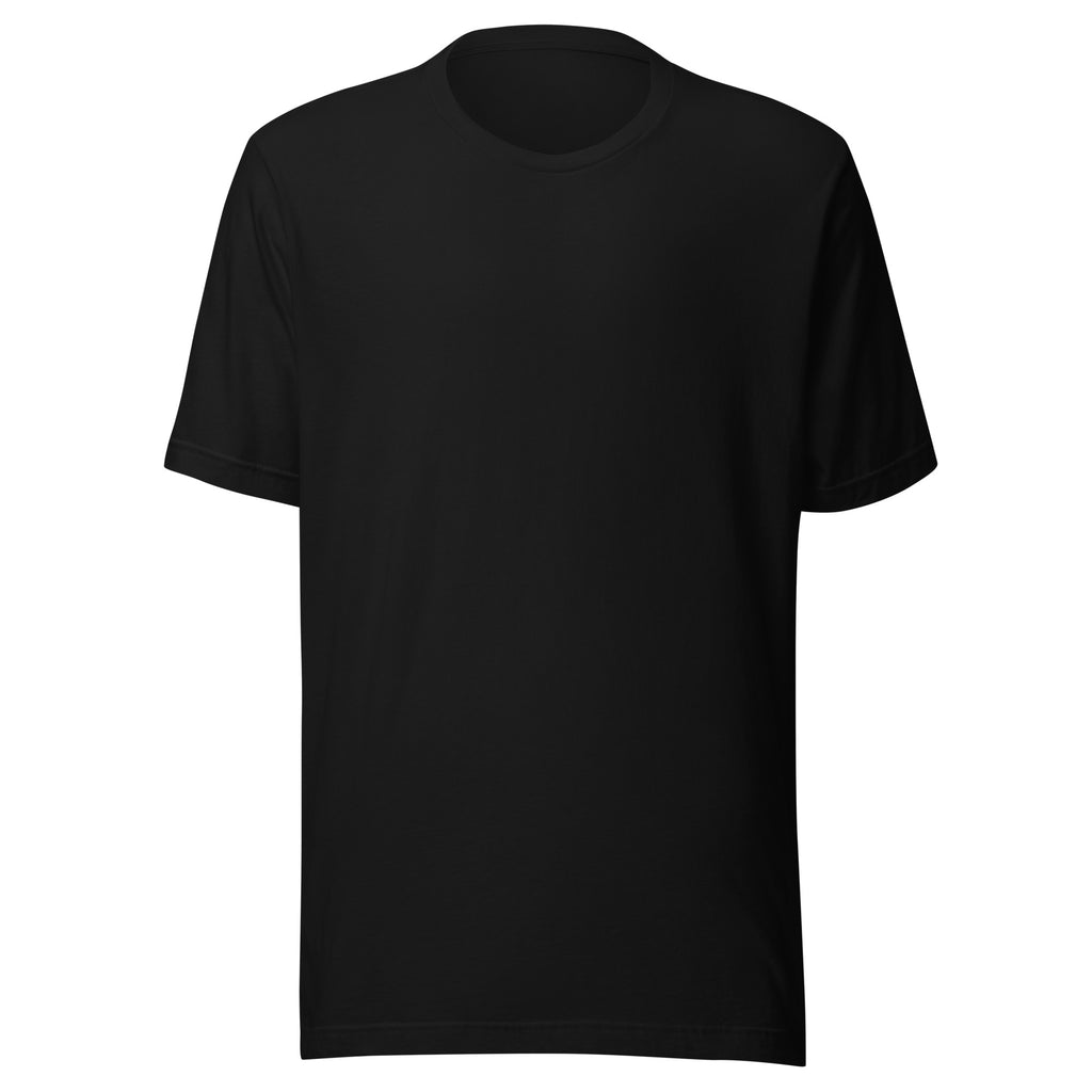 Black Bella Canvas unisex Audi Quattro T-shirt shown from the front with a clean blank front design