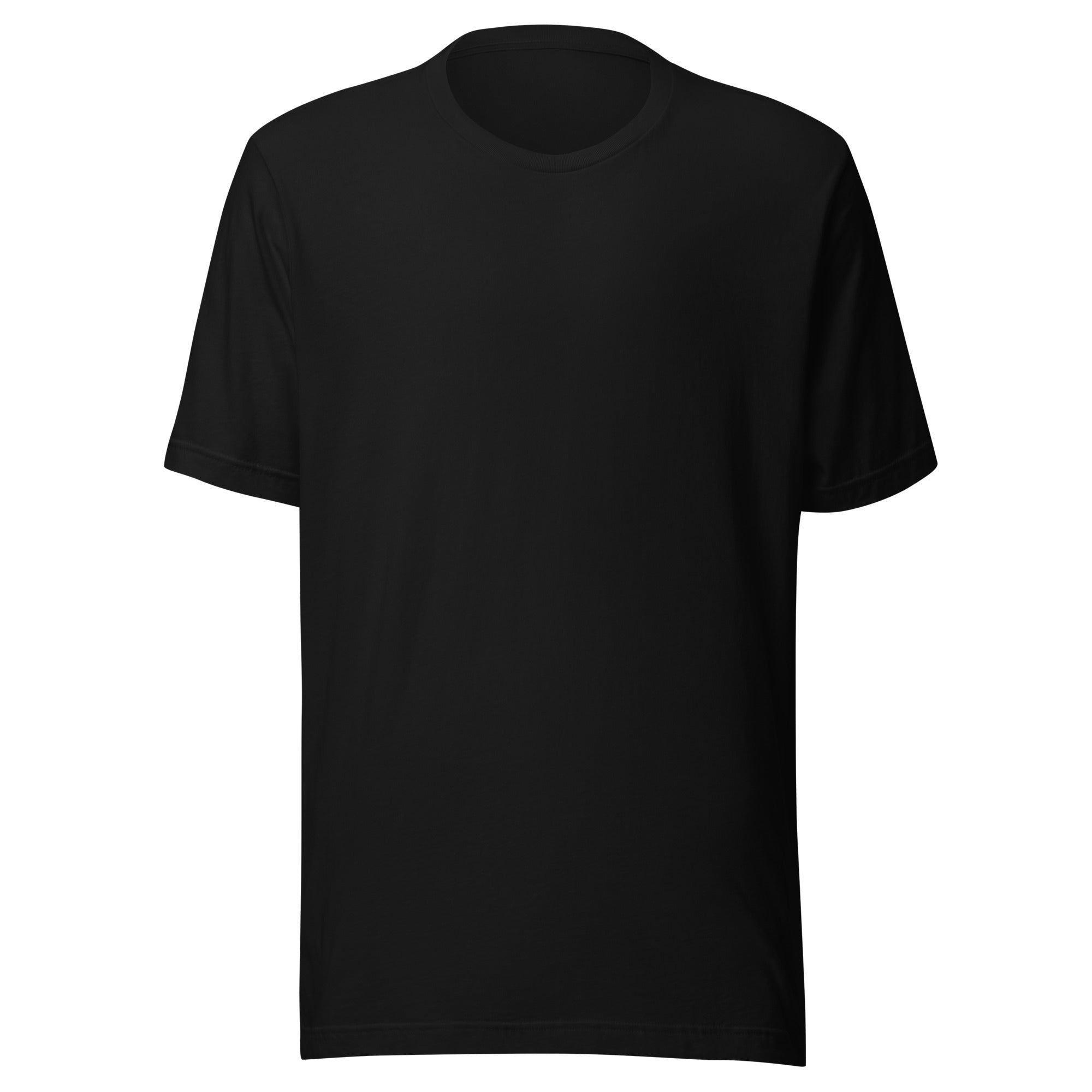 Black Bella Canvas unisex Audi Quattro T-shirt shown from the front with a clean blank front design