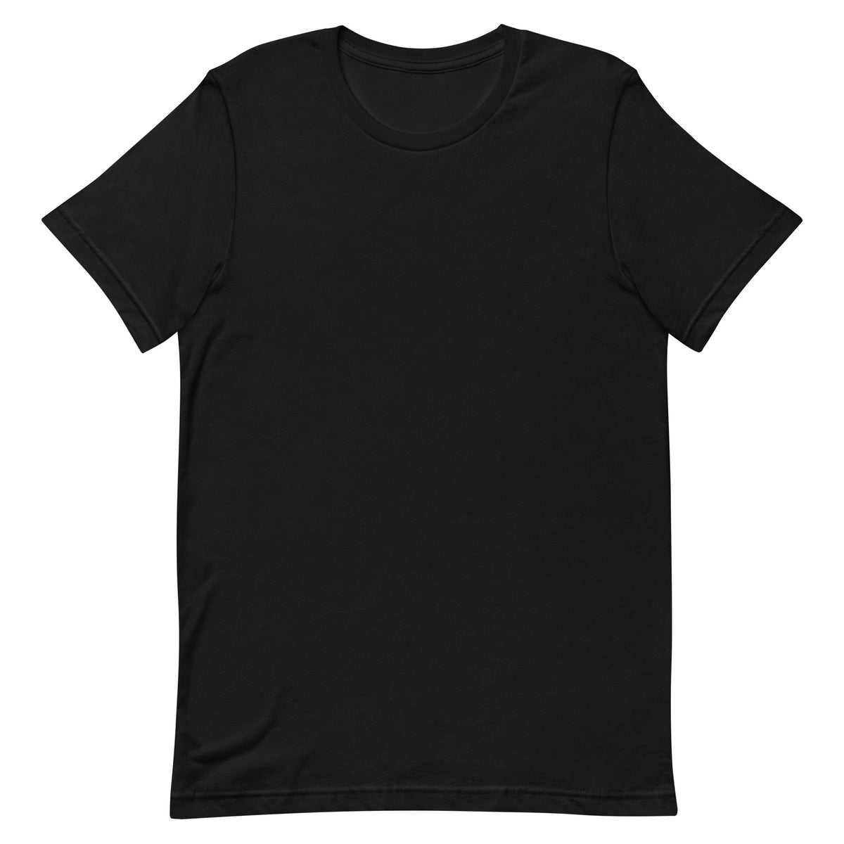 Front view of black Audi Quattro Turbo Icon T-shirt showing the clean blank front