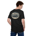 Back view of Black Heather Wolfsburg Garage Co. vintage hot hatch T-shirt showing the oval Hot Hatch Division graphic