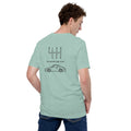 Heather Prism Dusty Blue classic 911 T-shirt with six-speed and sports car back print