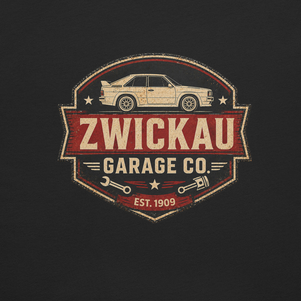 Audi Rally Car T-Shirt Zwickau Garage Co. Vintage Look