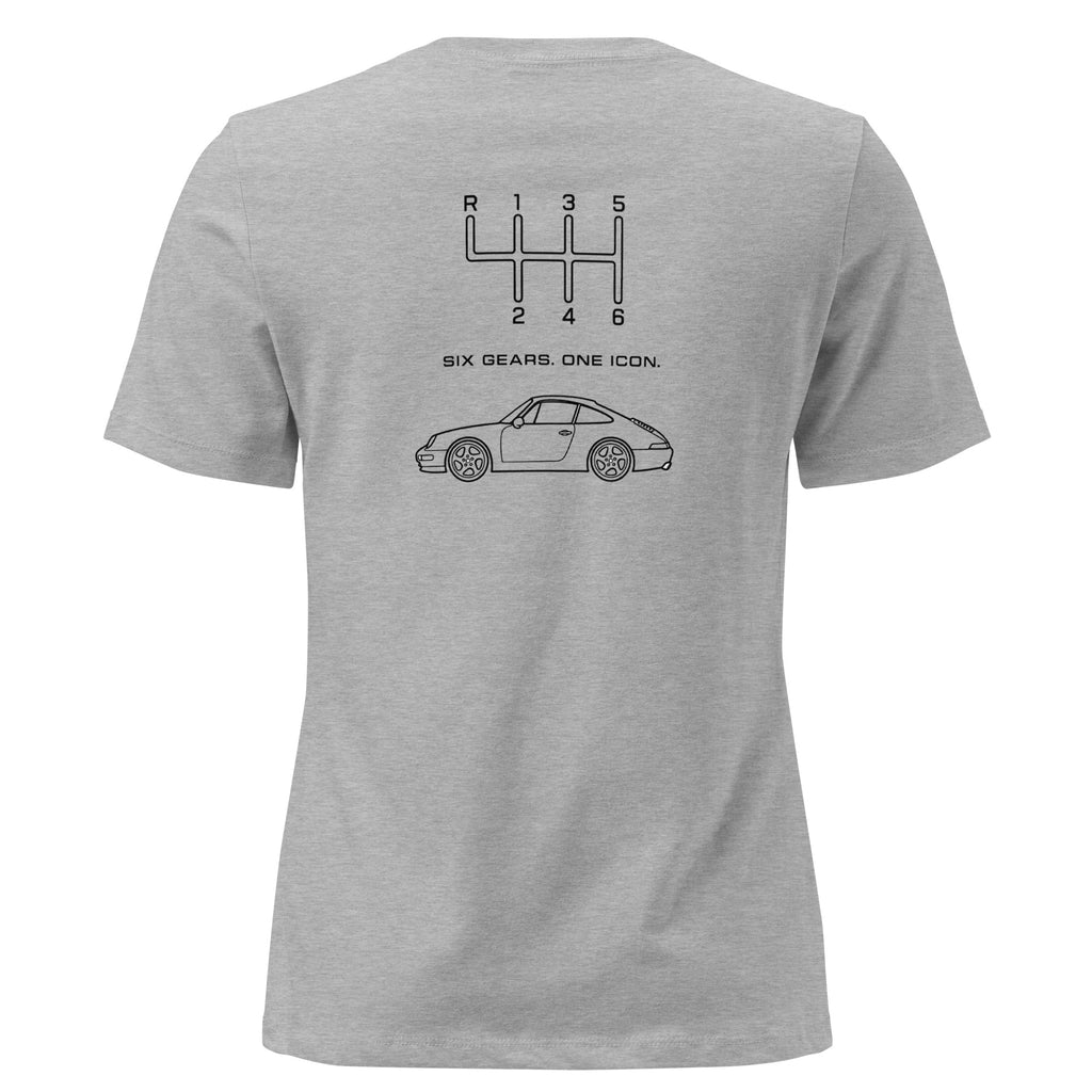 Athletic Heather women's relaxed-fit Classic 911 T-shirt, rear graphic