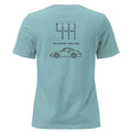 Heather Blue Lagoon women's relaxed-fit Classic 911 T-shirt, rear graphic